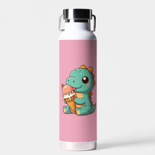 Botella De Agua Dino de comer helado lindo