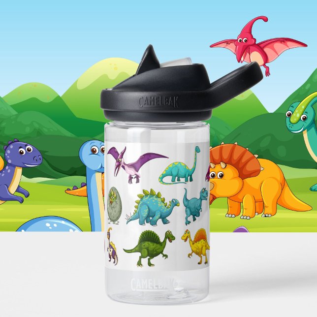 Botella De Agua Dinosaur Boys Personaliza Nombre Durable (Subido por el creador)