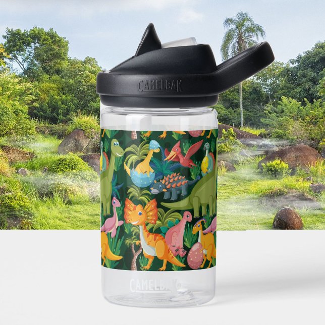 Botella De Agua Dinosaur Boys Personaliza Nombre Durable (Subido por el creador)