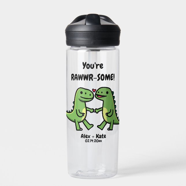 Botella De Agua Dinosaur Valentines (Delante)