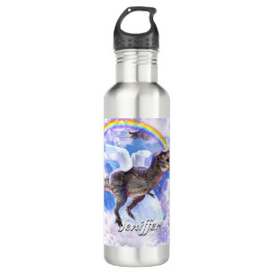 Botella De Agua Dinosaurio arcoiris unicornio