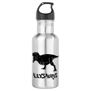Botella De Agua Dinosaurio con nombre personalizado 