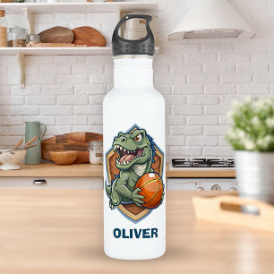 Botella De Agua Dinosaurio divertido y aterrador jugando baloncest