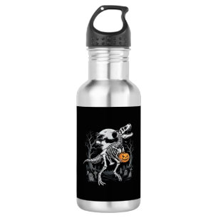 Botella De Agua Dinosaurio Esqueleto Halloween Calabaza Cementerio