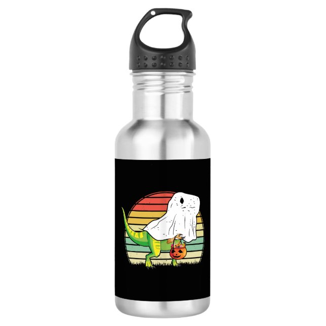Botella De Agua Dinosaurio Fantasma Divertido Halloween (Anverso)