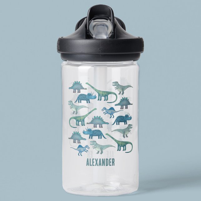 Botella De Agua Dinosaurio lindo personalizado (Subido por el creador)