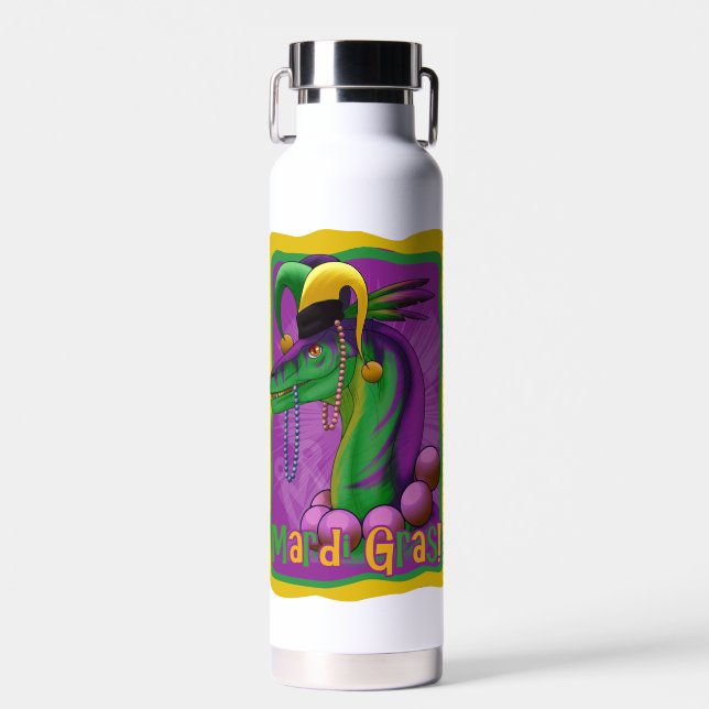 Botella De Agua Dinosaurio Mardi Gras (Delantero)