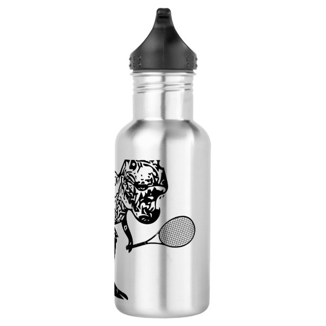 Botella De Agua Dinosaurio T-Rex con raqueta de tenis (Derecha)