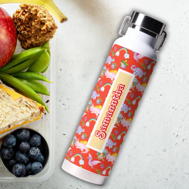 Botella De Agua Dinosaurios y arbustos (Subido por el creador)