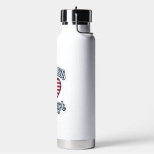 Botella De Agua Dios bendiga a América Diseño de camiseta con cora