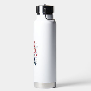 Botella De Agua Dios bendiga a Estados Unidos Camiseta vintage pat