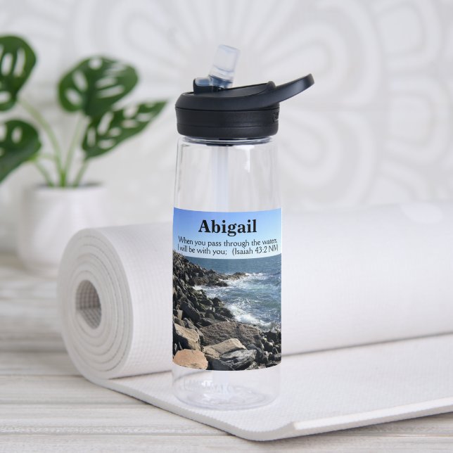 Botella De Agua Dios de la foto del océano estará con usted Versíc (Yoga (girado))