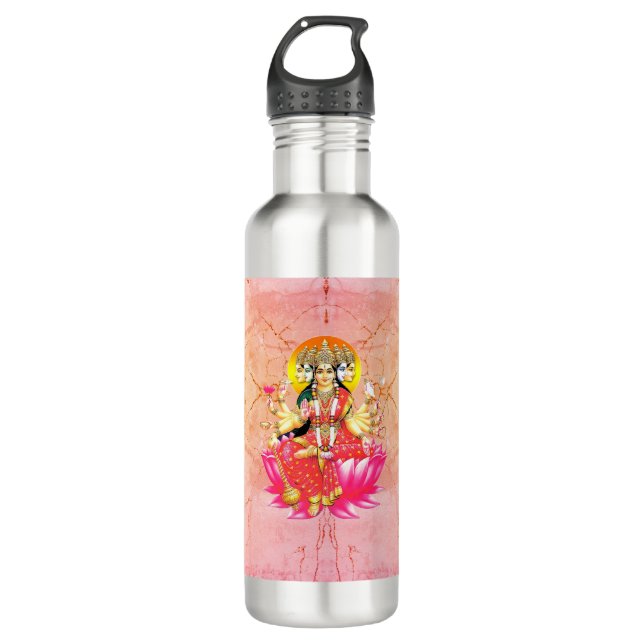 Botella De Agua Diosa Gayatri Devi en la deidad hindú de Lotus (Anverso)