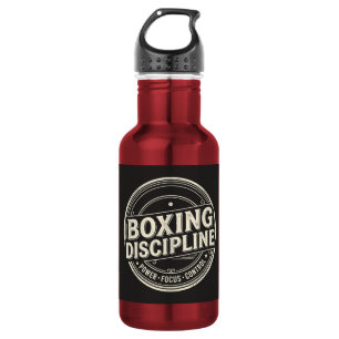 Botella De Agua Disciplina de Boxeo Motivación Gimnasio Vintage