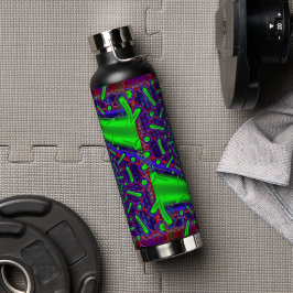 Botella De Agua Disco Tech Dicroic Glass Fractal