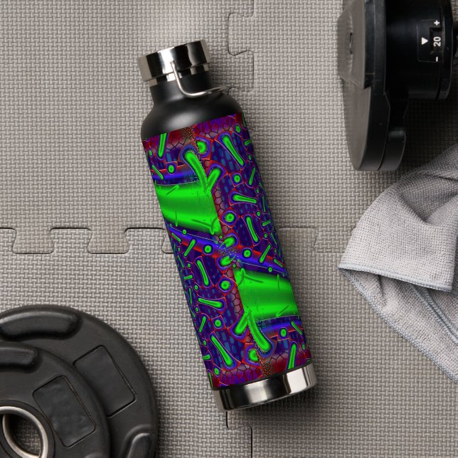 Botella De Agua Disco Tech Dicroic Glass Fractal (Gimnasio)