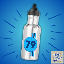 Botella De Agua Diseño 79 en azul con rayas