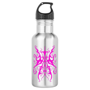 Botella De Agua Diseño Abstracto de Máscara Tribal Rosa Elegante
