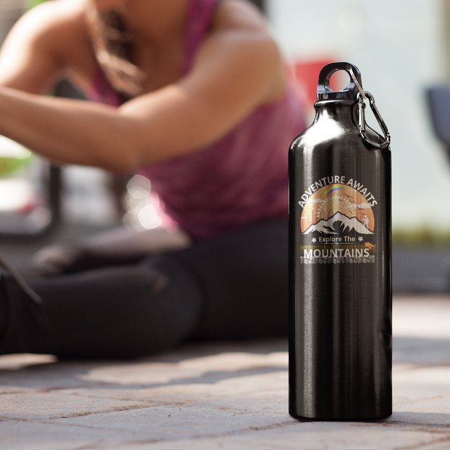 Botella De Agua Diseño "Adventure Awaits-Explore the mountain" (Subido por el creador)