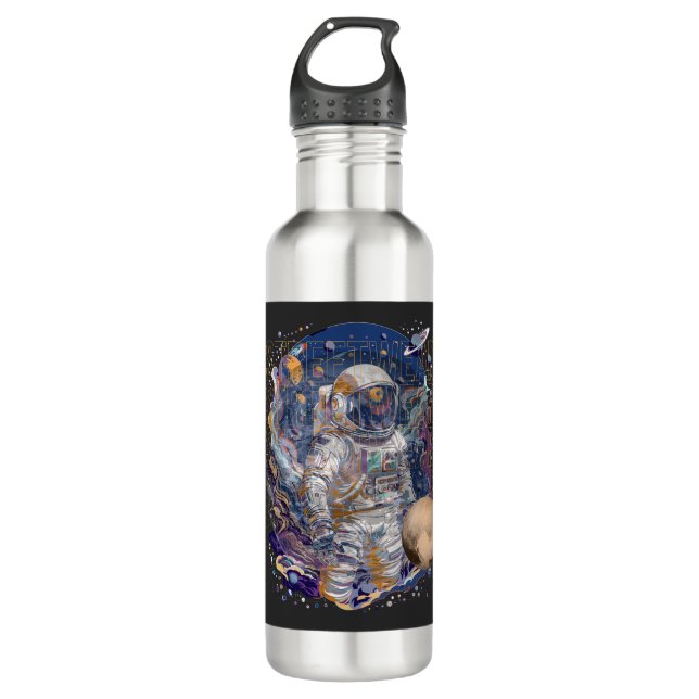Botella De Agua Diseño astronauta (Anverso)