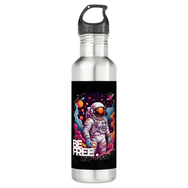 Botella De Agua Diseño Astronauta GRATUITO (Anverso)