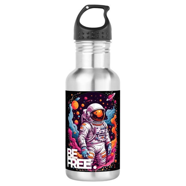 Botella De Agua Diseño Astronauta GRATUITO (Anverso)