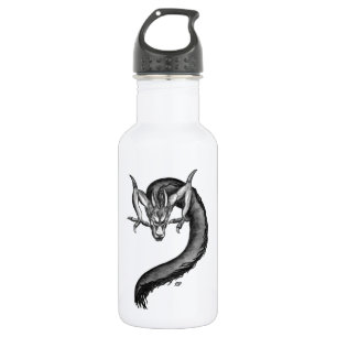 Botella De Agua Diseño blanco y negro de Dragon