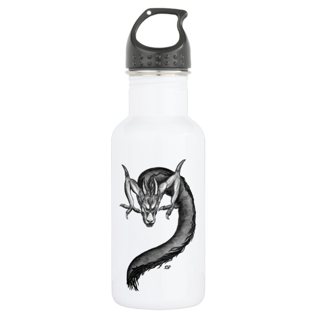 Botella De Agua Diseño blanco y negro de Dragon (Anverso)
