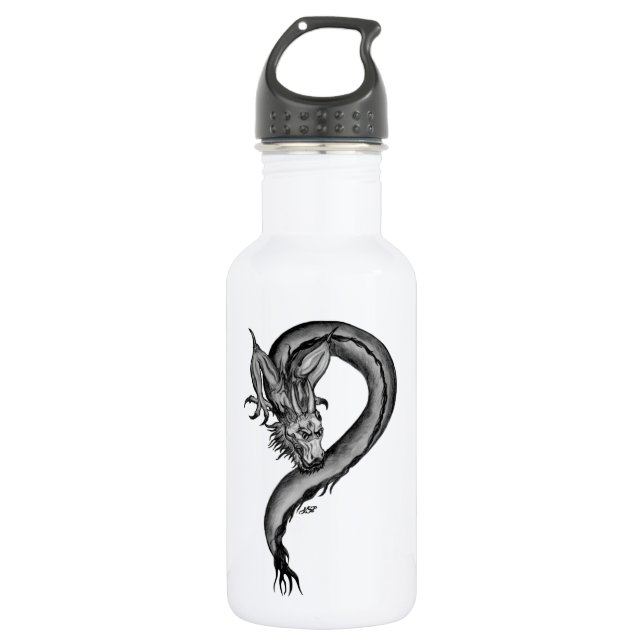 Botella De Agua Diseño blanco y negro de Dragon (Anverso)