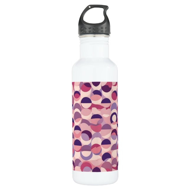 Botella De Agua Diseño contemporáneo de tono morado (Anverso)