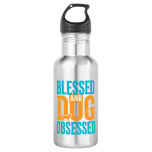 Botella De Agua Diseño de amante de perros vintage bendito y obses