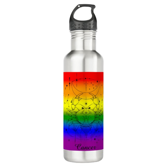 Botella De Agua Diseño de astrología con arco iris del orgullo LGB (Anverso)