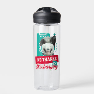 Botella De Agua Diseño de Batería Social Panda Agotado Introvertid