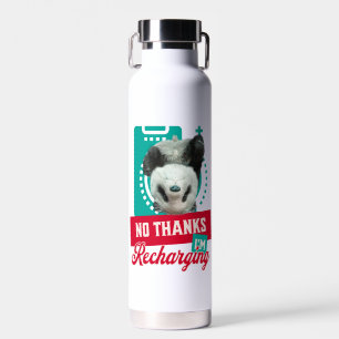 Botella De Agua Diseño de Batería Social Panda Agotado Introvertid