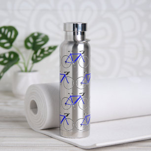 Botella De Agua Diseño de bicicletas azules