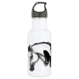 Botella De Agua Diseño de caballos blancos y mariposas