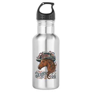 Botella De Agua Diseño de camisa de sombrero floral de caballo Der