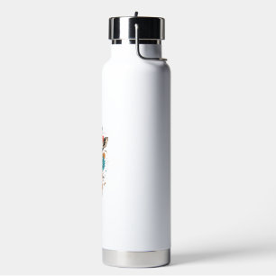 Botella De Agua Diseño de camiseta blanca con arte de jirafa graba