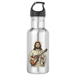 Botella De Agua Diseño de camiseta con grabado de guitarrista sagr