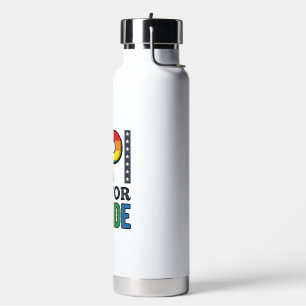 Botella De Agua Diseño de camiseta de arcoíris con letra P de Orgu