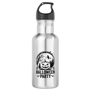 Botella De Agua Diseño de camiseta de bruja de calabaza de fiesta
