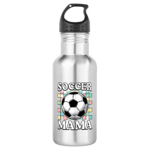 Botella De Agua Diseño de camiseta de grabado de Mama de fútbol an