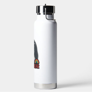 Botella De Agua Diseño de camiseta de grabado vintage de arcoíris 
