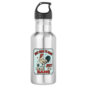 Botella De Agua Diseño de camiseta de grabado vintage de gallo div