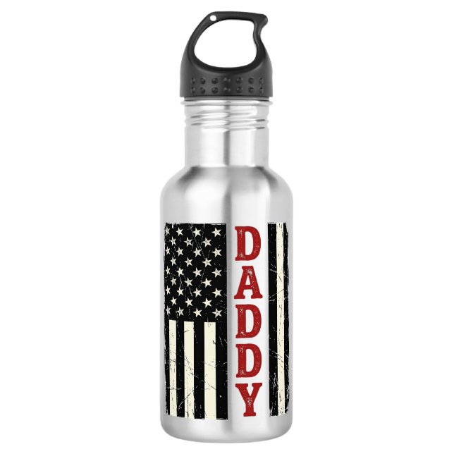 Botella De Agua Diseño de camiseta de la bandera americana Distres (Anverso)
