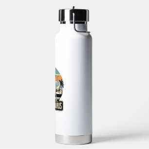 Botella De Agua Diseño de camiseta de puesta de sol de dinosaurio 