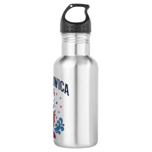 Botella De Agua Diseño de camiseta de sirena gato patriota Mermeow