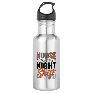 Botella De Agua Diseño de camiseta de turno de noche de enfermera 