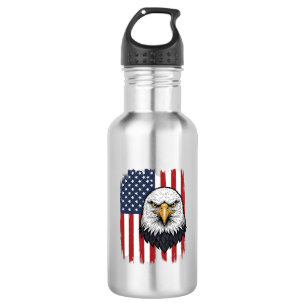 Botella De Agua Diseño de camiseta patriótica de bandera americana