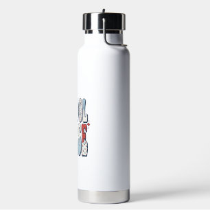 Botella De Agua Diseño de camiseta tipográfica floral vintage de e